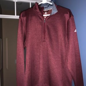 maroon Adidas half zip